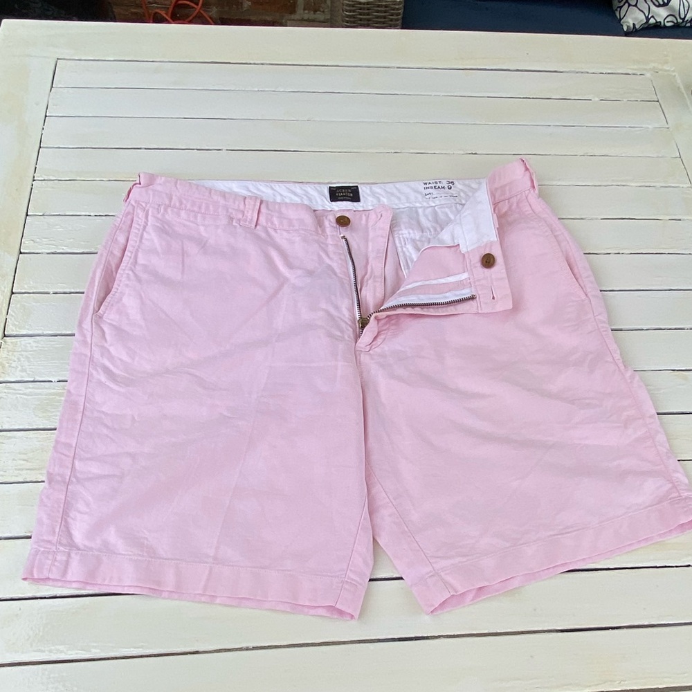 J.Crew Shorts Stanton Chino Pink 9" inseam Garment Dye classic cotton 36 waist